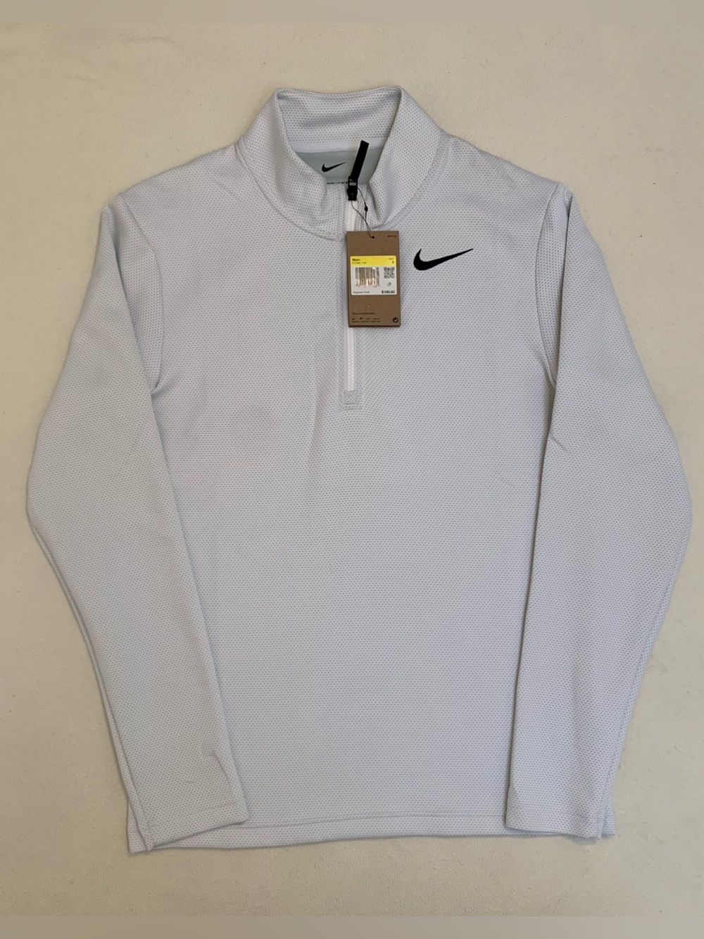 Nike Dri-Fit Therma Flex Victory White 1/2 Zip Golf Jacket Mens S MSRP $100